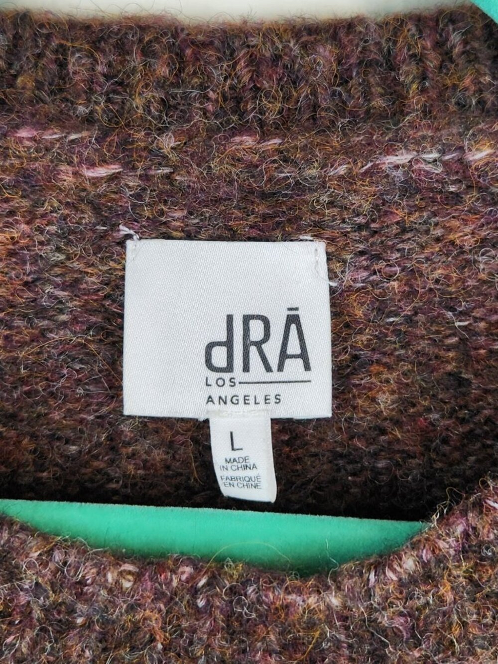 dRA Anthropologie Cynthia Floral Wool Blend Puff Sleeve Sweater Brown sz L - Picture 8 of 10